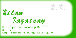 milan kazatsay business card